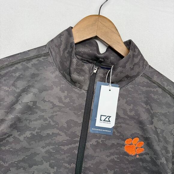 Clemson University Quarter Zip Pullover Men's XL Black Camo Logo Embroidered NEW - Picture 1 of 10